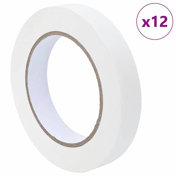 vidaXL M&aring;lartape 12 pcs Vit 19 mm x 50 m Papper