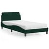 vidaXL Bed with Mattress "Dover" Dark Green 100x200 cm Velvet