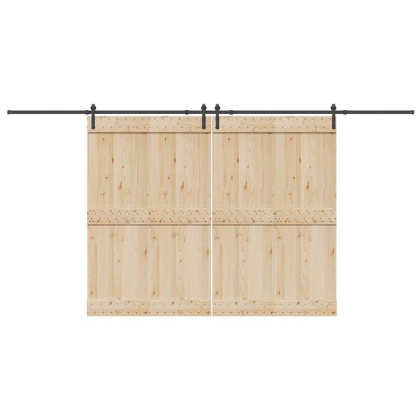 vidaXL Skjutd&ouml;rrsbeslag 427 cm st&aring;l svart