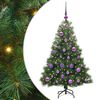 vidaXL Konstgjord julgran med 150 LED-lampor Gr&ouml;n 120 cm PE och PVC