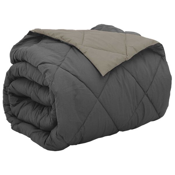 vidaXL Full &Aring;rs-Duvet Ljusgr&aring; och antracit 200 x 200 cm Mikrofiber