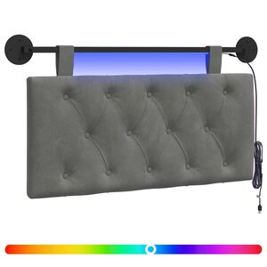 vidaXL H&auml;ngande s&auml;nggavel Med LED-lampa M&ouml;rkgr&aring; Sammet