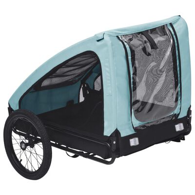 vidaXL Cykelvagn för djur blå och svart