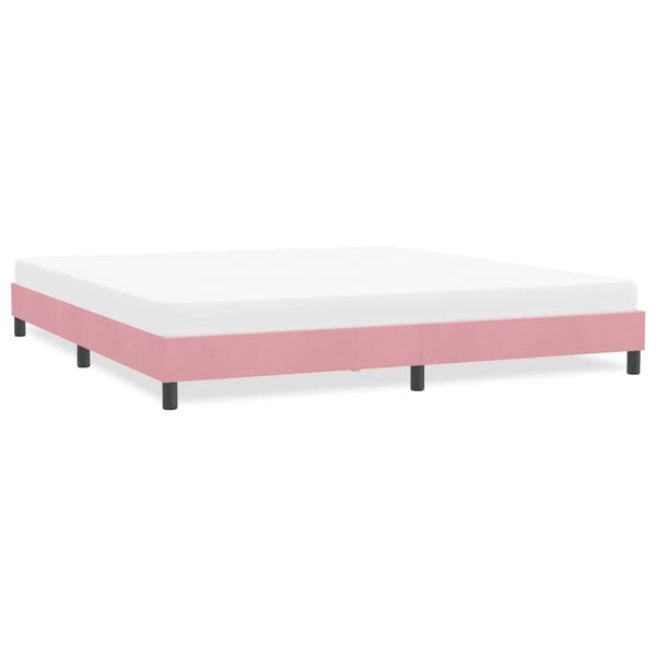 vidaXL Sängram utan madrass rosa 180x210 cm sammet