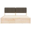 vidaXL S&auml;ngram med Kl&auml;dd Huvudgavel Taupe 200 x 200 cm Massiv furu