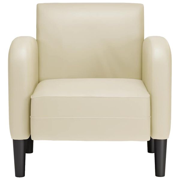 vidaXL Soffstol med armst&ouml;d gr&auml;ddvit 54 cm konstl&auml;der