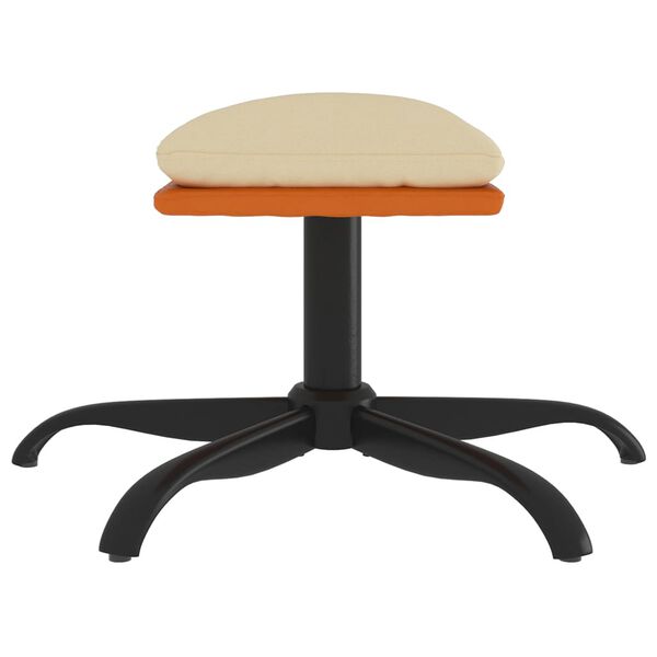 vidaXL Fotpall gräddvit 60x60x36 cm tyg och konstläder