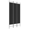 vidaXL Rumsavdelare 3 paneler 120x220 cm svart tyg