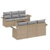 vidaXL Tr&auml;dg&aring;rdsoffset 7 st Beige och Gr&aring; konstrotting