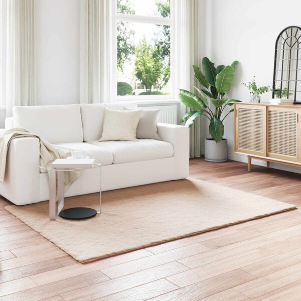 vidaXL Halkfri imitationskaninp&auml;lsmatta Olite Taupe 120 x 170 cm