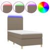 vidaXL Rams&auml;ng med madrass & LED taupe 80x200 cm tyg