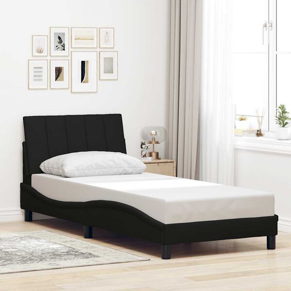 vidaXL Bed Frame without Mattress "Hanko" Black 90x190 cm Fabric