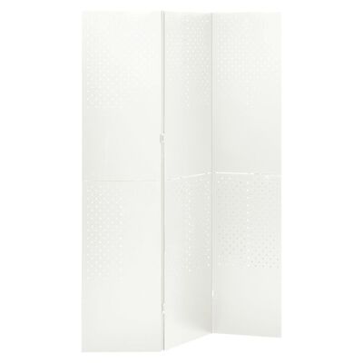 vidaXL Rumsavdelare 3 paneler vit 120x180 cm stål