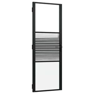 vidaXL Inredningsdörr Svart 76 x 201.5 cm Härdat glas och aluminium