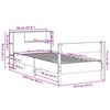 vidaXL S&auml;ng med bokhylla utan madrass vit 90x200cm massiv furu