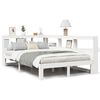 vidaXL S&auml;ng med bokhylla utan madrass vit 120x190 cm massiv furu