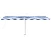 vidaXL Fristående automatisk markis 600x300 cm blå/vit