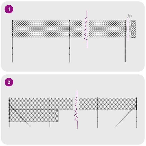 vidaXL Stängsel med stolpsko antracit 1,8x10 m