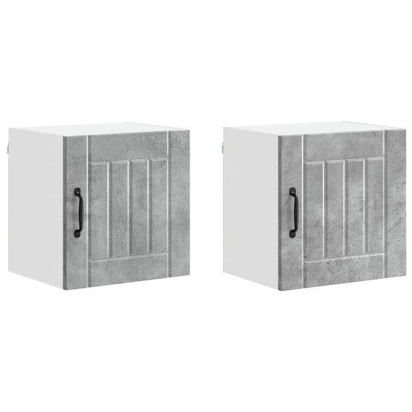 vidaXL K&ouml;kssk&aring;p Lucca 2 pcs Betonggr&aring; 40 x 31 x 40 cm Konstruerat tr&auml;