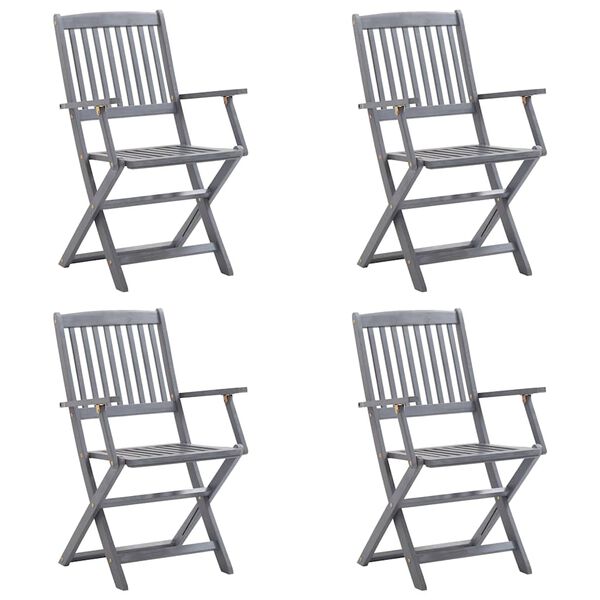 vidaXL Hopf&auml;llbara tr&auml;dg&aring;rdsstolar med dynor 4 st massivt akaciatr&auml;