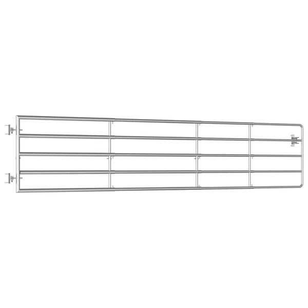 vidaXL Gårdsgrind 5 stänger stål (150-400)x90 cm silver