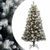 vidaXL Konstgjord julgran med g&aring;ngj&auml;rn 120 cm 150 LED-lampor Varmvit