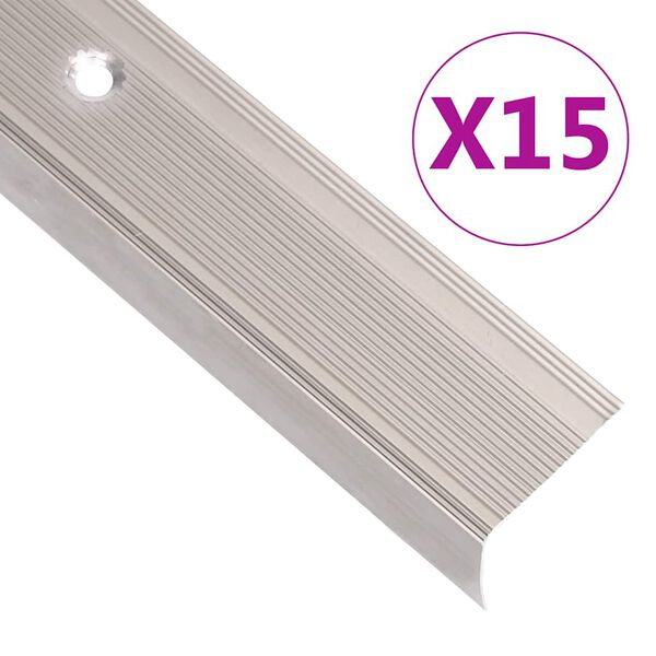 vidaXL Trappnosar i L-form 15 st aluminium 100 cm champagne