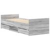 vidaXL Sängram med huvudgavel och fotgavel grå sonoma 90x200 cm