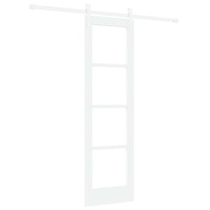 vidaXL Skjutd&ouml;rr Vit 61 x 198,5 cm Massivt talltr&auml; och glas
