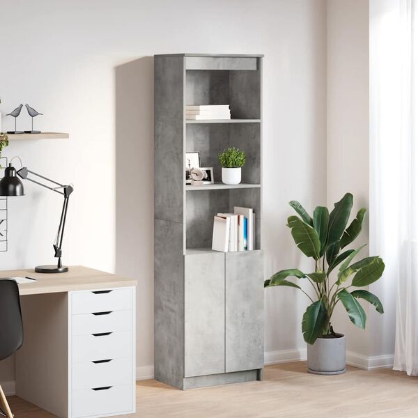 vidaXL Highboard betong gr&aring; 50x35x180 cm konstruerat tr&auml;
