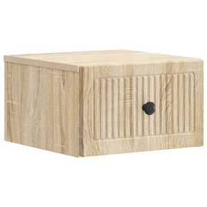 vidaXL V&auml;ggmonterat S&auml;ngbord med l&aring;da Sonoma-ek 33 x 34,5 x 20 cm