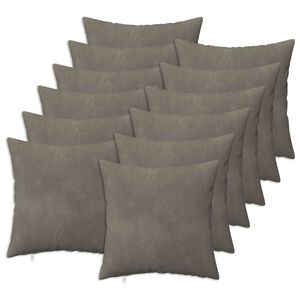 vidaXL Kudd&ouml;verdrag 12 st HEERLEN Ljusgr&aring; 40 x 40 cm Sammet