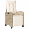 vidaXL Bistrogrupp med dynor 3 delar beige konstrotting