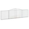 vidaXL Gabioner bågformade 3 st 400x30x100/120 cm galvaniserat järn