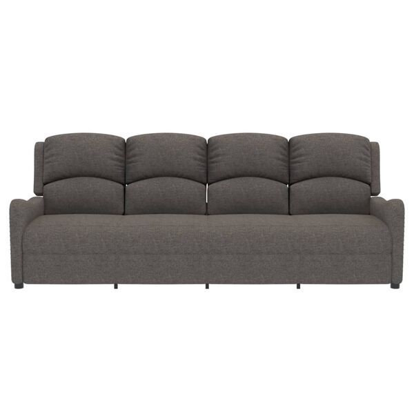 vidaXL Massagefåtölj 4-sits ljusgrå tyg