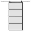 vidaXL Skjutd&ouml;rr med beslag svart 102,5x205 cm ESG-glas