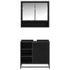 vidaXL Badrumsm&ouml;belset med l&aring;da 2 pcs Svart Ek Konstruerat tr&auml;