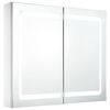 vidaXL Badrumssk&aring;p med spegel LED 80x12,2x68 cm