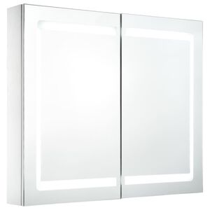 vidaXL Badrumssk&aring;p med spegel LED 80x12,2x68 cm