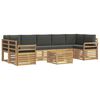 vidaXL Utomhussoffset med kudde 8 pcs Vit och antracit Polyester