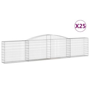 vidaXL Gabioner b&aring;gformade 25 st 400x30x80/100 cm galvaniserat j&auml;rn
