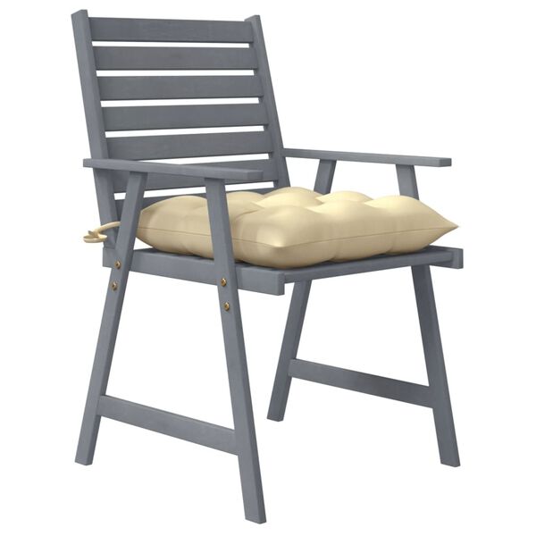 vidaXL Tr&auml;dg&aring;rdsstolar 4 st med dynor massivt akaciatr&auml;