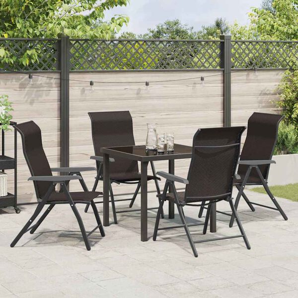 vidaXL Trädgårdsmöbelset 5 pcs Svart kaffe Poly rattan