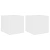 vidaXL V&auml;ggmonterad tv-b&auml;nk LED 2 st vit 30,5x35x30 cm