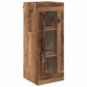 vidaXL V&auml;ggsk&aring;p Gammalt tr&auml; 34,5 x 34 x 90 cm Konstruerat tr&auml; och glas