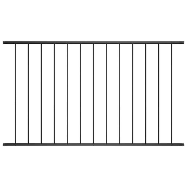 vidaXL Staketpanel Pulverlackerad st&aring;l 1,7x1,17 m svart