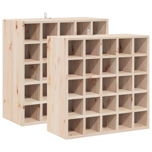 vidaXL Vinst&auml;ll 2 pcs Naturf&auml;rg 56 x 25 x 56 cm Massiv furu