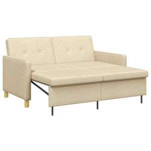 vidaXL Pull Out Sofa Bed Gr&auml;ddvit Tyg