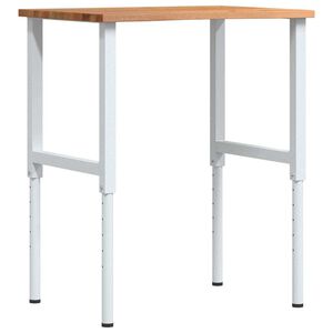 vidaXL Arbetsb&auml;nk ljusbrun 80x60x(71,5-98) cm massiv ek