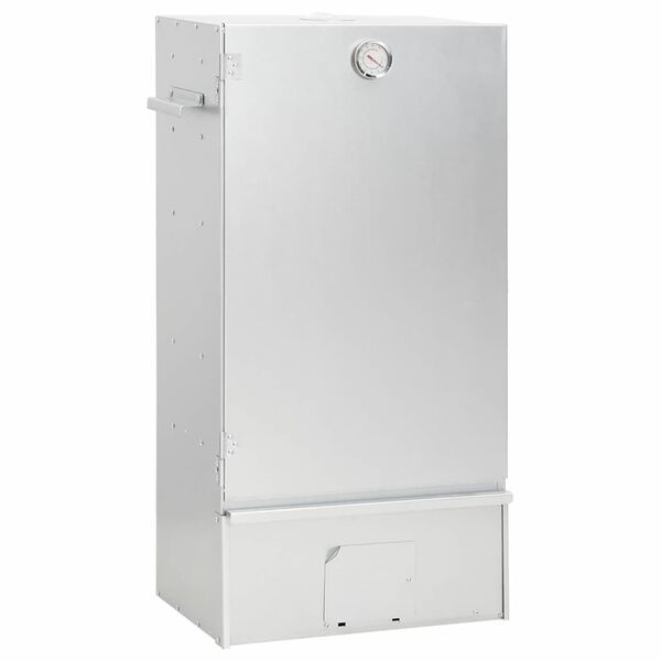 vidaXL R&ouml;ktunna och grill med tr&auml;flis 44,5x29x83 cm galvaniserat st&aring;l